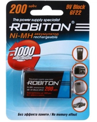 Аккумуляторы Robiton 9V 200MH9 BL1 200mAh 1шт