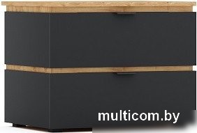 Тумба КМК Мебель Ривьера 1 0970.24 (дуб наварра/шагрень черная)