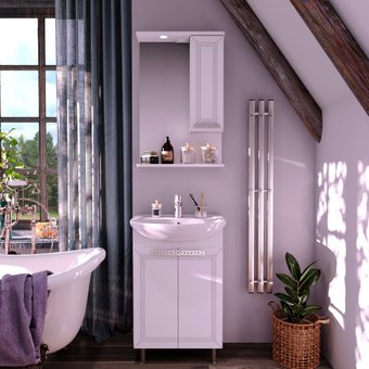 Runo Тумба с умывальником Runo Монро 55 + Элеганс 55 (напольная)