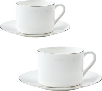 Чашка с блюдцем Mandarin Decor Бланк платинум DS14F10002-250-2W