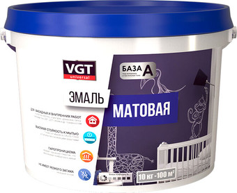 Эмаль VGT ВД-АК-1179 Универсальная матовая RAL8017 1 кг (темно-коричневый)