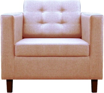 Интерьерное кресло Brioli Дилли клетка Д (рогожка, J11 розовый/темные ножки)