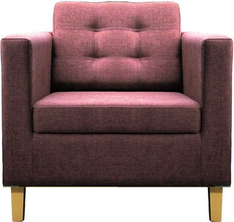 Интерьерное кресло Brioli Дилли клетка Д (рогожка, J10 сиреневый/светлые ножки)