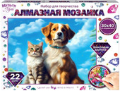 MultiArt Котик и собака AM30X40-115328