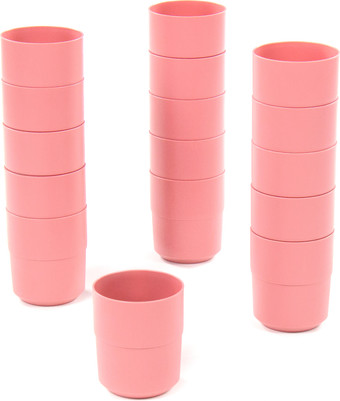 Набор стаканов для воды и напитков Полесье №3 74024 (16 шт, бледно-коралловый)