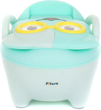 Детский горшок Pituso Котик в очках 1730 (зеленый)