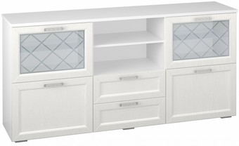 Комод Премиум Александра (белый-шелк платина)