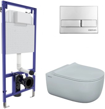 Унитаз Berges Wasserhaus Ego XL Rimless + Toma Slim SO + Novum525 + L3 043203