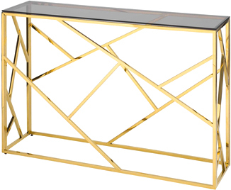 Консольный стол Stool Group Арт Деко 115x30 ECST-015-TG-SK (стекло Smoke/сталь золото)