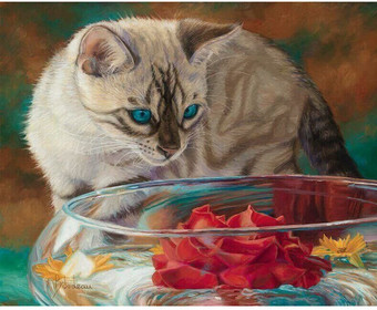 Алмазная мозаика Darvish Любопытный котенок DV-9517-16