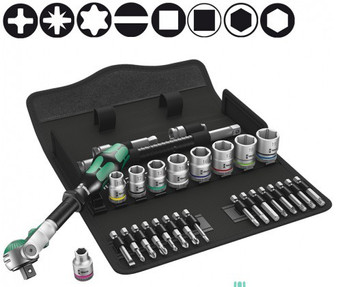 Набор трещотка с головками и битами Wera WE-004046 (29 предметов)