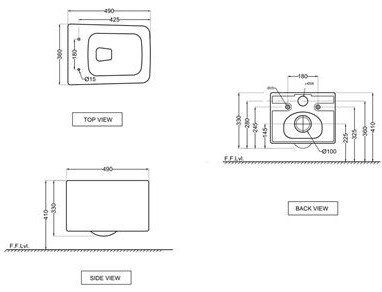 Унитаз Jaquar Kubix KUS-WHT-35953BI