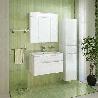 Runo Тумба с умывальником Runo Парма 75 + Omega 75 (подвесная)