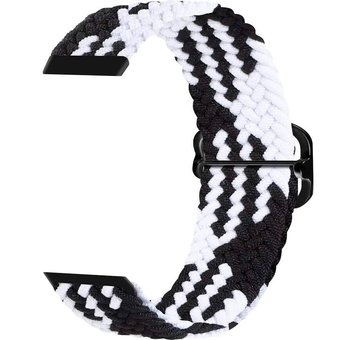 Ремешок Rumi Wick из плетеного нейлона для Huawei Band 7 (черный/белый)