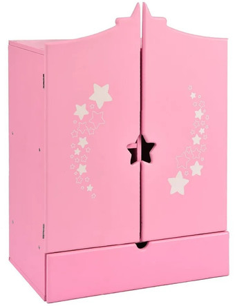 Шкаф для кукол Leader Toys Diamond Star c дизайнерским звездным принтом 74219 (розовый)