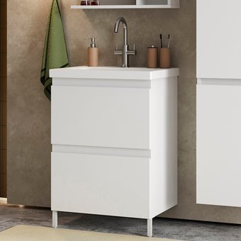 Belux Тумба под умывальник Эридан Н 60-02 (1, белый глянцевый)