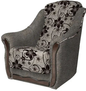 Интерьерное кресло Асмана Анна (рогожка цветок крупн коричневый/рогожка бежевый)