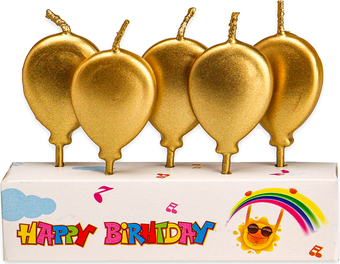 Набор свечей для торта Miland Золотые шарики С-2543 (5 шт)