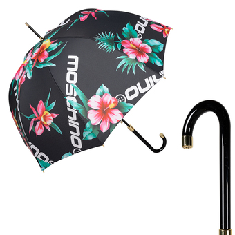 Зонт Moschino 8923-63autoa Hibiscus Black