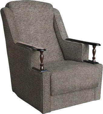 Интерьерное кресло Асмана Анна с деревянными подлокотниками (бежевый/рогожка)