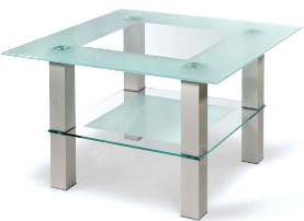 Журнальный столик Мебелик Кристалл 1 (алюминий/прозрачный)