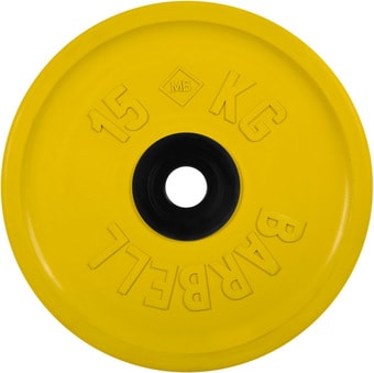 Диск MB Barbell Евро-классик 51 мм (1x15 кг, желтый)