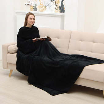 Плед Этель 9849664 (150x200, черный)