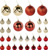 Елочная игрушка Золотая сказка 592168 (30 шт, красный/золотой)