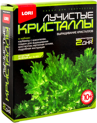 Набор для опытов Lori Лучистые кристаллы. Зеленый кристалл Лк-003