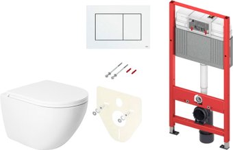 Унитаз подвесной Saniteco KW-9003W Single Hole + TECE Kit 9400413