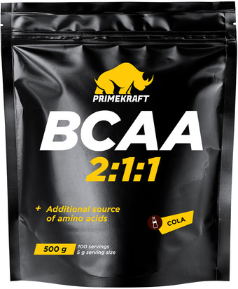 BCAA Prime Kraft BCAA 2:1:1 (500г, кола)