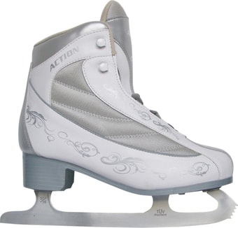 Коньки Action Milady PW-215BD (р. 35, белый/серебристый)