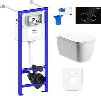 Унитаз Lavinia Boho Relfix Bell Pro Rimless 7 в 1 87050128 (черный пластик)