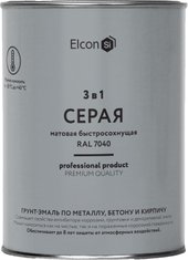 Краски и эмали Elcon По ржавчине 3в1 (800г, матовый серый)