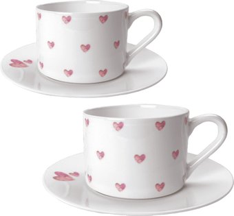Чашка с блюдцем Mandarin Decor Сердце DS14F24703-250-2W