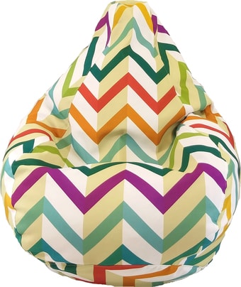 Кресло-мешок LoftyHome Груша XL (велюр, зиг заг принт)