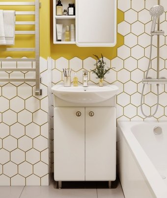 Runo Тумба с умывальником Runo Капри 55 + Элеганс 55 (напольная)