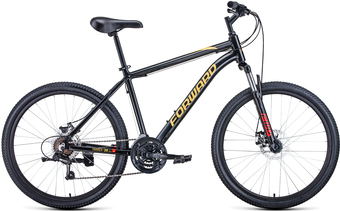 Велосипед Forward Hardi 26 2.1 D р.18 2022 (черный/желтый)