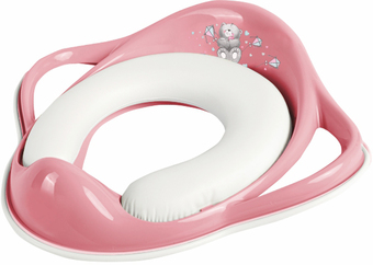 Детская накладка на унитаз Maltex Мишка 6167 (темно-розовый/белый)