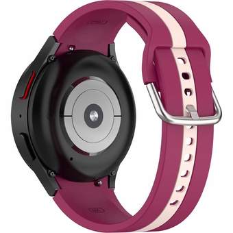 Ремешок Rumi Sport Line силиконовый для Samsung Galaxy Watch4/5 (20 мм, вишневый/бежевый)