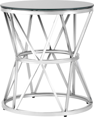 Журнальный столик Stool Group Вива 50x50 EET-080 (стекло черное/сталь серебристый)