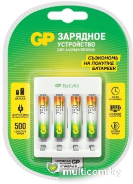 Аккумуляторы + зарядное GP E411/75AAAHCCS-2CR1