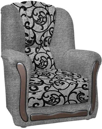 Интерьерное кресло Асмана Анна-1 (рогожка завиток черный/рогожка серая)