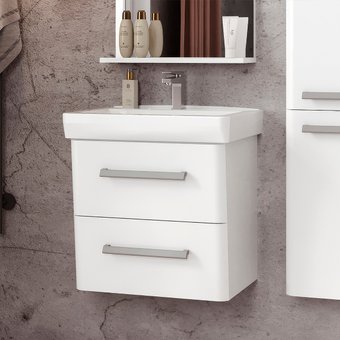 Belux Тумба под умывальник Портленд НП 55-02 (1, белый глянцевый)