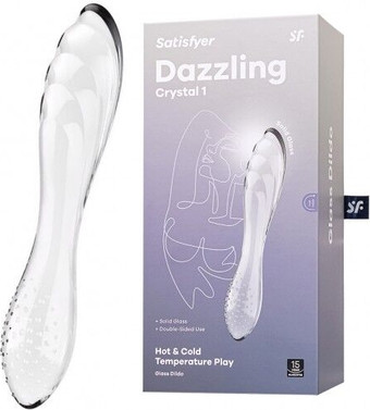 Двусторонний фаллоимитатор Satisfyer Dazzling Crystal 1 18.5 см 4045658 (прозрачный/стеклянный)