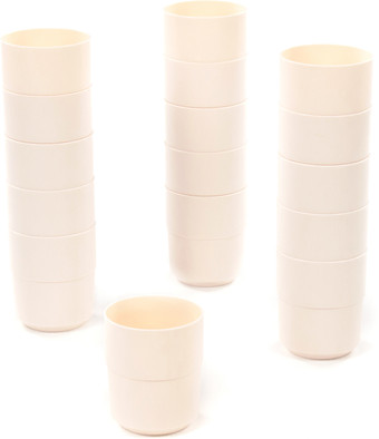 Набор стаканов для воды и напитков Полесье №3 73997 (16 шт, кремовый)