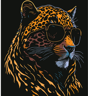 Картина по номерам Darvish Леопард в очках DV-14439