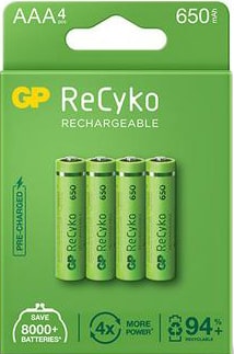Аккумулятор GP ReCyko AAA 650mAh 4шт