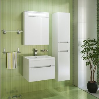 Runo Тумба с умывальником Runo Парма 60 + Omega 60 (подвесная)