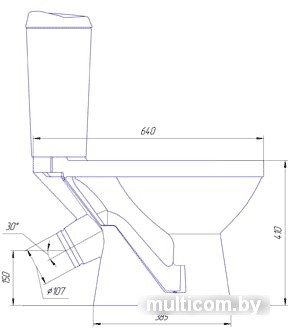 Унитаз Rosa Комфорт (коричневый)